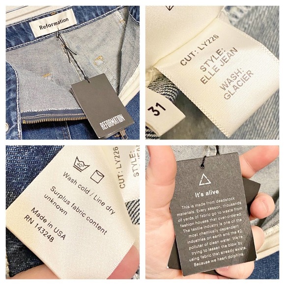 Reformation ELLE High Rise Crop Retro Style Jean Women’s Size 31 NEW - Picture 12 of 12